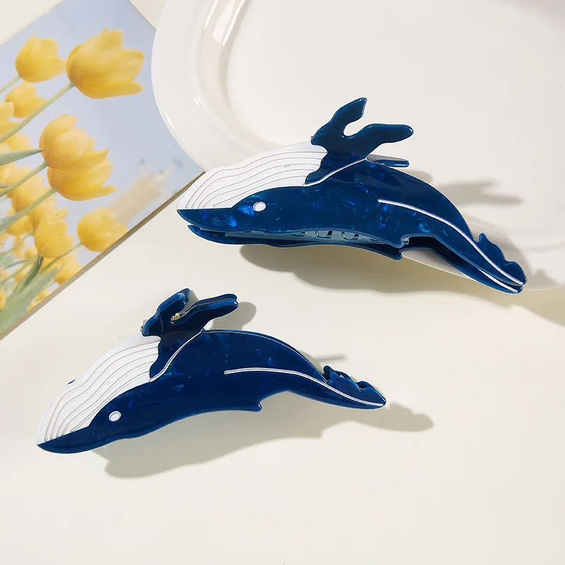 Заколки для волос в виде синего кита из ацетата для женщин, популярные заколки-крабики, милые заколки-крабики в виде морских существ
Заколки для волос в виде синего кита из ацетата для женщин, популярные заколки-крабики, милые заколки-крабики в виде морских существ