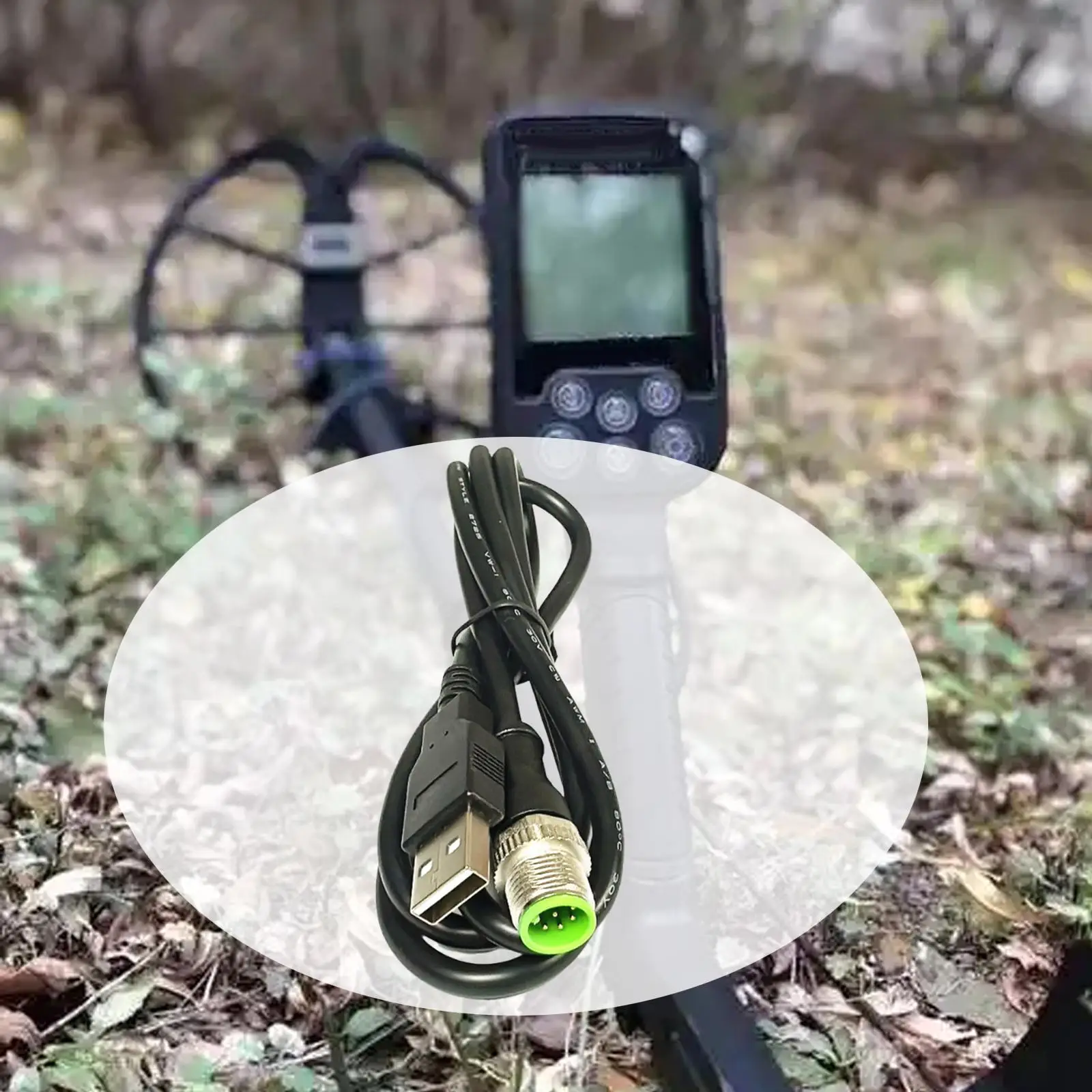 Metal Detector Charging Cable USB Sturdy Accessory Wire for Coil Power Supply Outdoor Detecting
