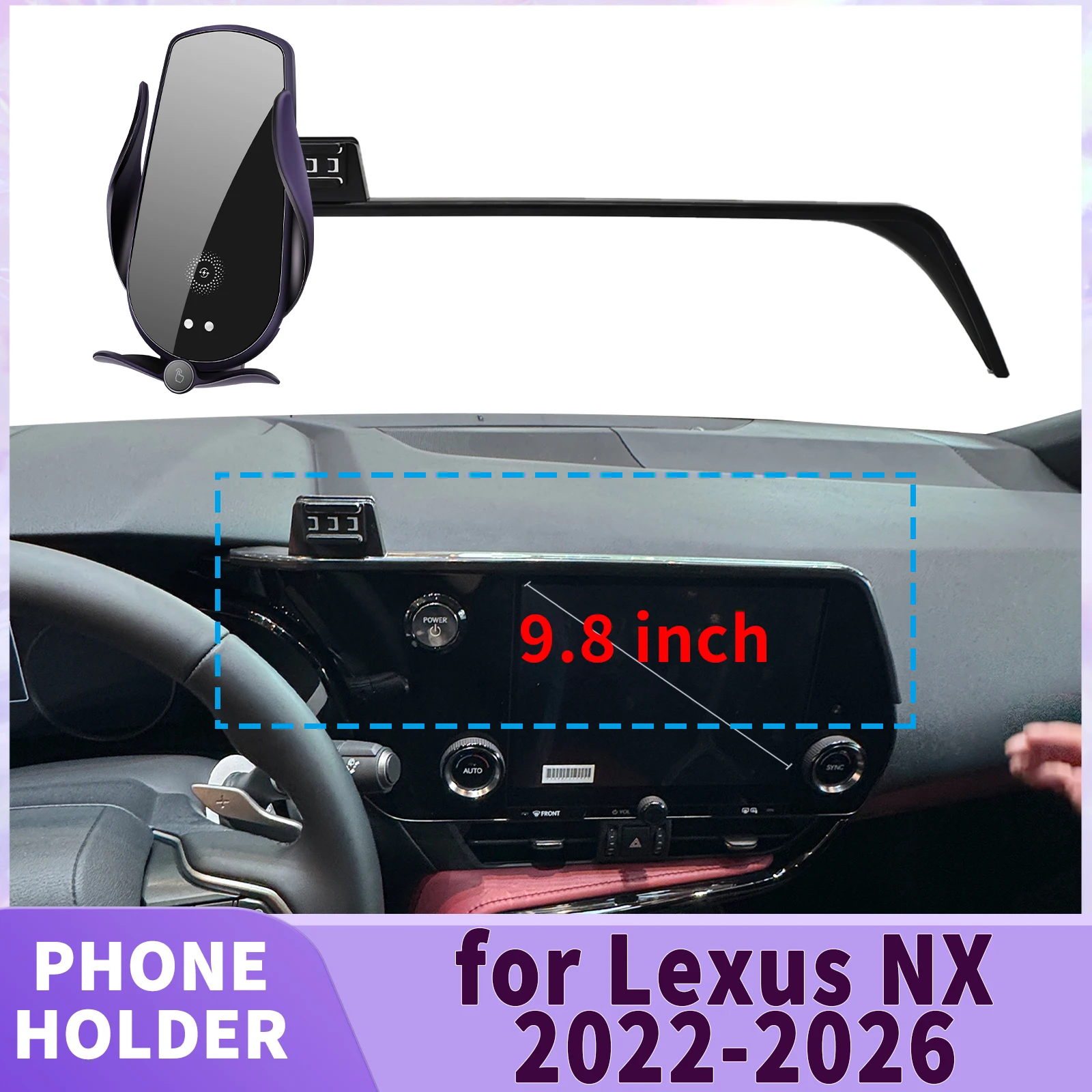 fit for Lexus NX 2022 2023 2024 2025 2026 (14in/9.8in) Screen Base Phone Holder Mount  Secure Clip Car accessoires 
fit for Lexus NX 2022 2023 2024 2025 2026 (14in/9.8in) Screen Base Phone Holder Mount  Secure Clip Car accessoires