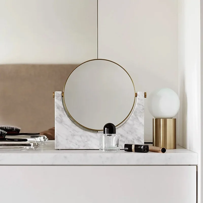 100% Natural Marble Danish Minimalist Vanity Mirror, Round Decor Mirror
100% Natural Marble Danish Minimalist Vanity Mirror, Round Decor Mirror