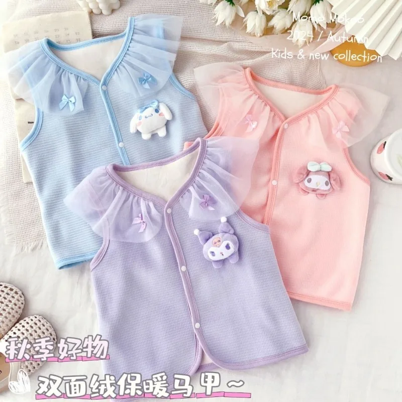 Sweet Cinnamoroll Kuromi Anime Kawaii Sanrio Lovely Doll Causal Vest Cute Cartoon My Melody Warm Jacket Clothing Gifts for Kids
Sweet Cinnamoroll Kuromi Anime Kawaii Sanrio Lovely Doll Causal Vest Cute Cartoon My Melody Warm Jacket Clothing Gifts for Kids