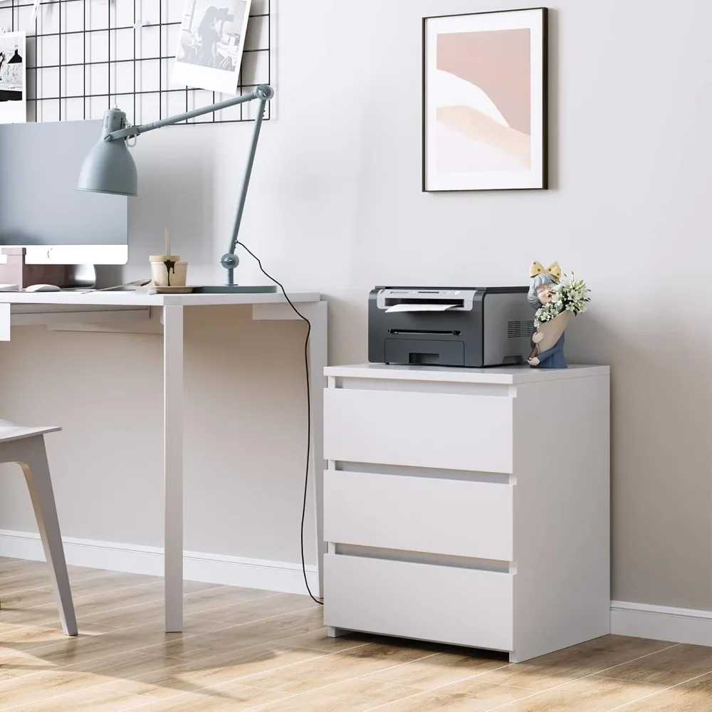 White Nightstand with 3 Drawers, White Bedside Table Night Stand for Bedroom with Cut-Out Handle, Sofa Side Table 3 Drawer
White Nightstand with 3 Drawers, White Bedside Table Night Stand for Bedroom with Cut-Out Handle, Sofa Side Table 3 Drawer