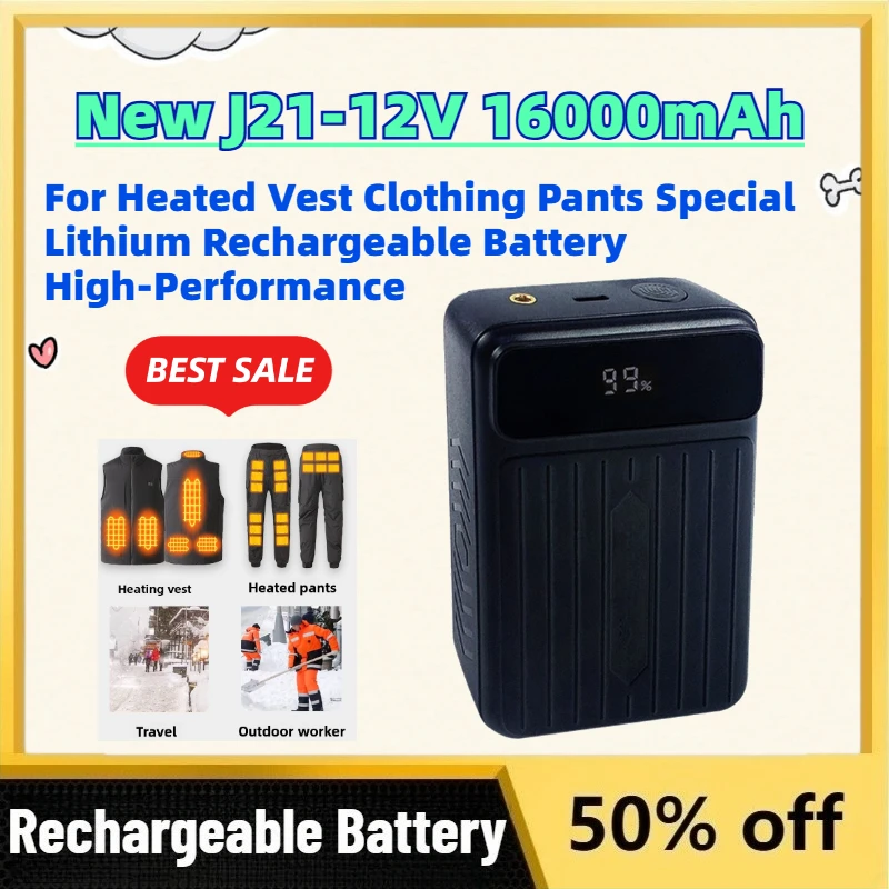 High-Quality New J21-12V 16000mAh Battery for Heated Vest Clothing Pants Special Lithium Rechargeable Battery High-Performance
High-Quality New J21-12V 16000mAh Battery for Heated Vest Clothing Pants Special Lithium Rechargeable Battery High-Performance