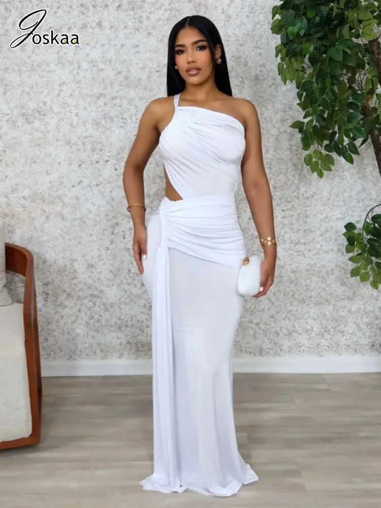 Joskaa 2025 Summer Women's Elegant One Shoulder Pleated Cutout Backless Body-Shaping Maxi Dress Holiday Birthday Party Clubwear
Joskaa 2025 Summer Women's Elegant One Shoulder Pleated Cutout Backless Body-Shaping Maxi Dress Holiday Birthday Party Clubwear