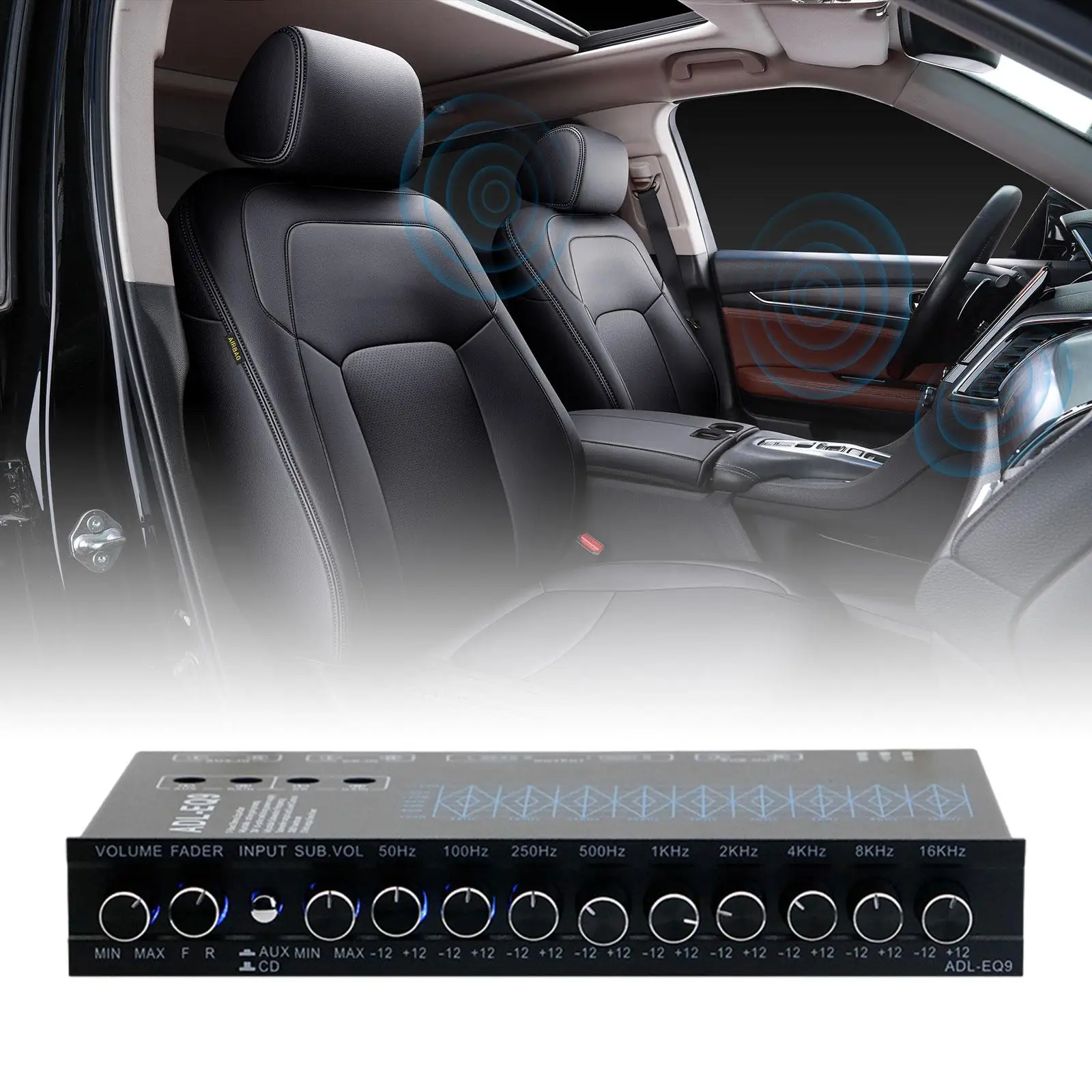 9 Band Graphic Equalizer for Car Audio Adjustable Sub Output CD AUX Input Tone Control DSP Chip for Vehicle Boat RV
9 Band Graphic Equalizer for Car Audio Adjustable Sub Output CD AUX Input Tone Control DSP Chip for Vehicle Boat RV