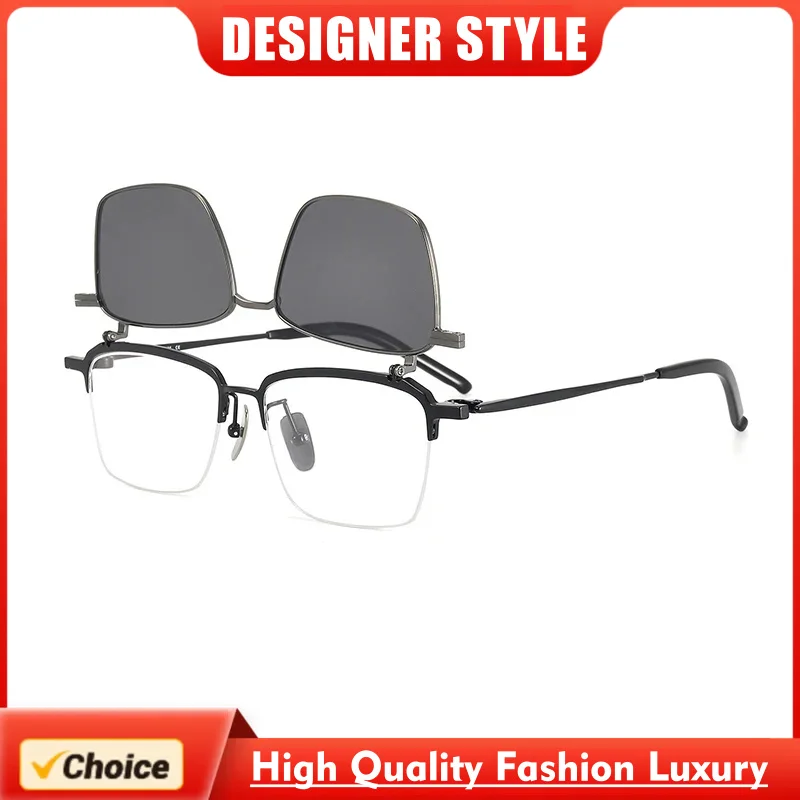 9999 Style Half Frame Titanium Flip-up Glasses Frame Dual-use Eyeglasses for Men Women Sunglasses 999 S-401T
9999 Style Half Frame Titanium Flip-up Glasses Frame Dual-use Eyeglasses for Men Women Sunglasses 999 S-401T