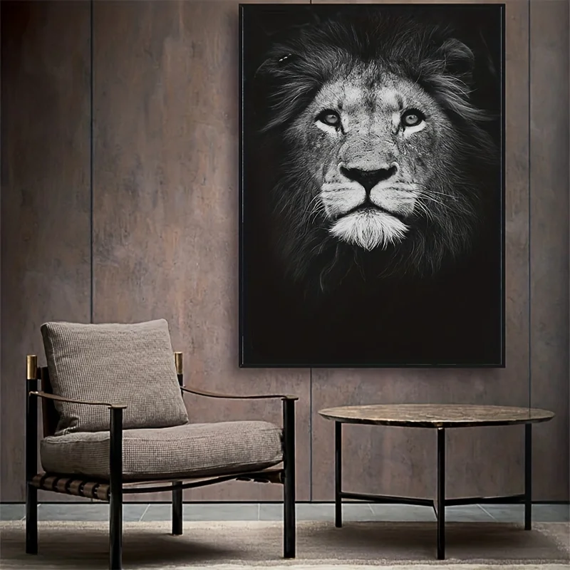 Modern Black and White Lion Canvas Wall Art - Frameless Canvas Print for Living Room And Bedroom - Realistic Animal Portrait
Modern Black and White Lion Canvas Wall Art - Frameless Canvas Print for Living Room And Bedroom - Realistic Animal Portrait