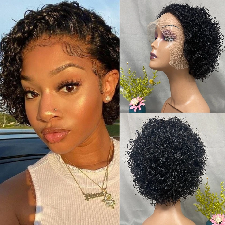 Short Curly 13x1 Lace Curly Pixie Cut Wig 150% Density Human Hair Lace Front Bob Wigs for Black Women Natural Color Pre Plucked
Short Curly 13x1 Lace Curly Pixie Cut Wig 150% Density Human Hair Lace Front Bob Wigs for Black Women Natural Color Pre Plucked