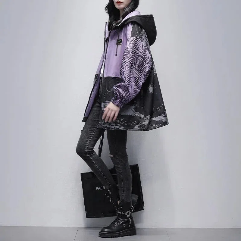 Contrast Color Purple Windbreaker Women's Mid-length 2022 Spring Wear New Korean Version Hooded Fashion Loose Slim Casual Coat X
Contrast Color Purple Windbreaker Women's Mid-length 2022 Spring Wear New Korean Version Hooded Fashion Loose Slim Casual Coat X