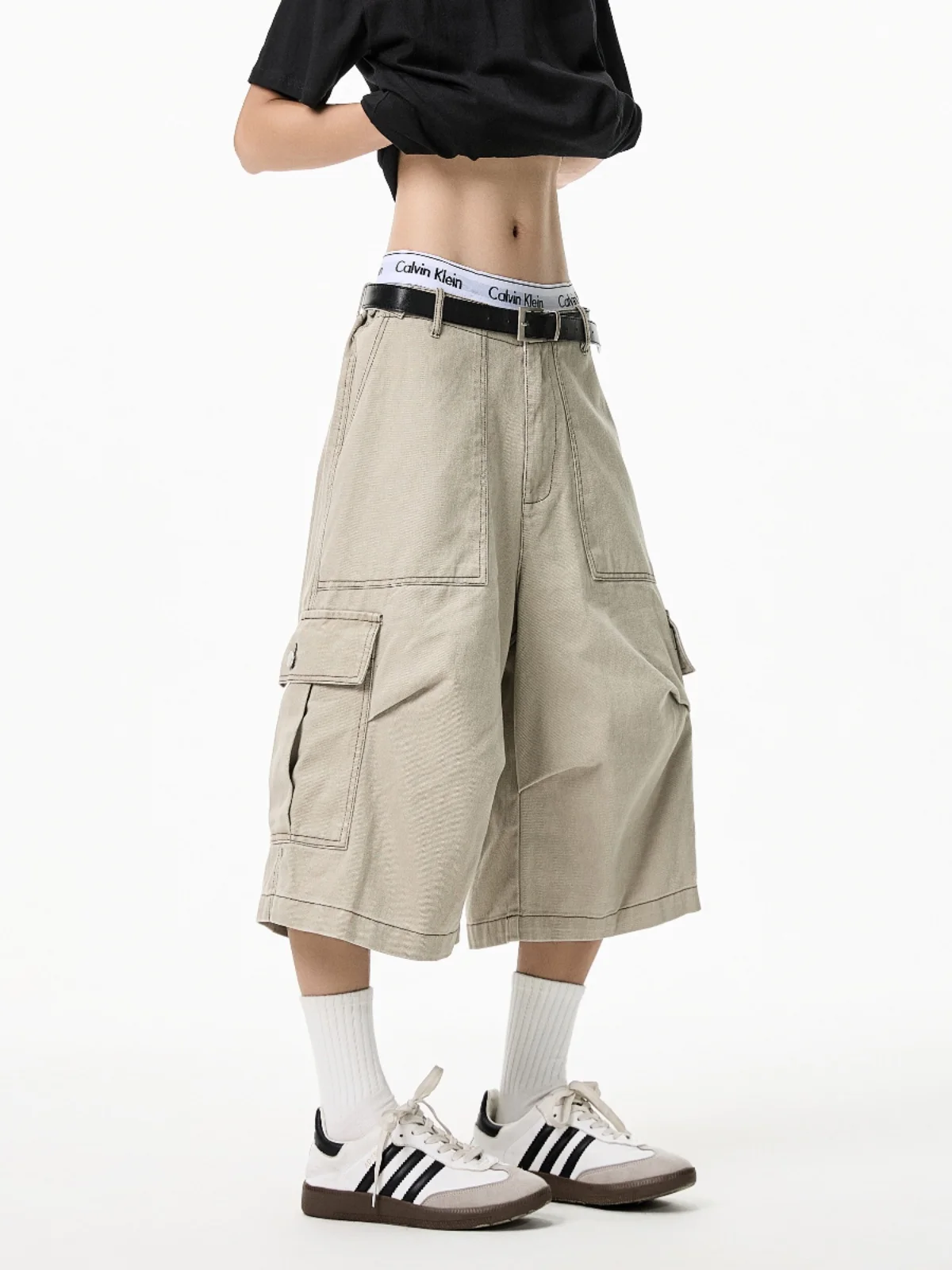 Khaki Workwear Loose Wide Leg Thin Summer Men's Casual Pants Trousers Trendy Brand Faionable Straight Cut over Knee orts
Khaki Workwear Loose Wide Leg Thin Summer Men's Casual Pants Trousers Trendy Brand Faionable Straight Cut over Knee orts