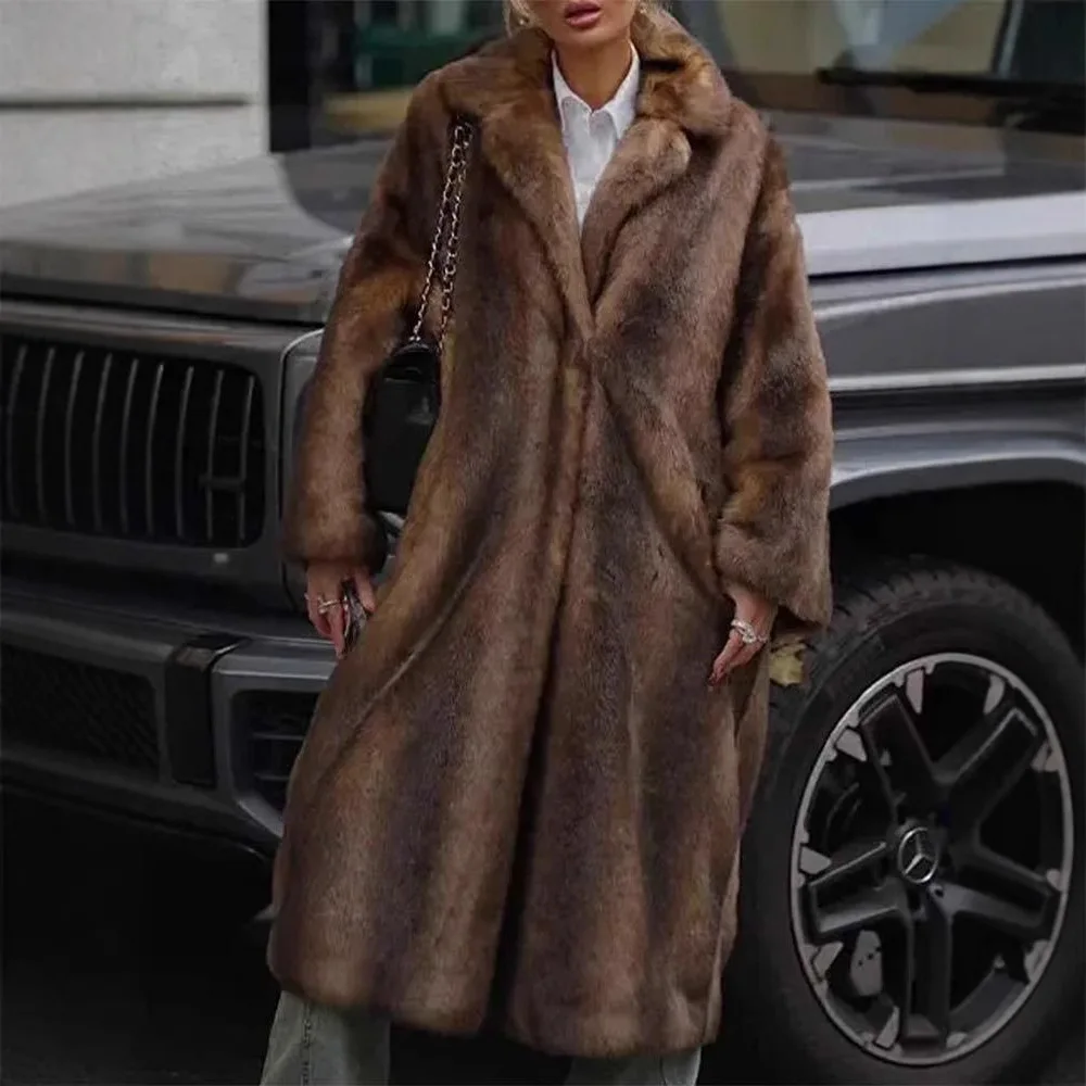 Luxury Women Winter Mink Fur Coat Vintage Graadient Lady Long Faux Fur Jacket Coat Windproof Female Fluffy Artificial Fur Coat
Luxury Women Winter Mink Fur Coat Vintage Graadient Lady Long Faux Fur Jacket Coat Windproof Female Fluffy Artificial Fur Coat