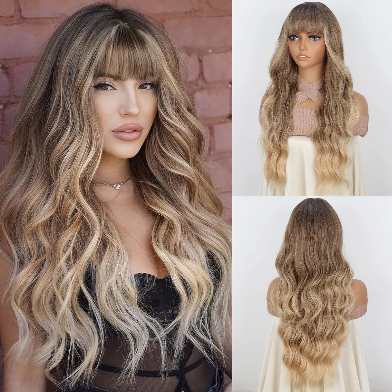 Long Blonde Wig with Bangs,Dirty Blonde Wavy Wigs for Woman,26 Inch Synthetic...
Long Blonde Wig with Bangs,Dirty Blonde Wavy Wigs for Woman,26 Inch Synthetic...
