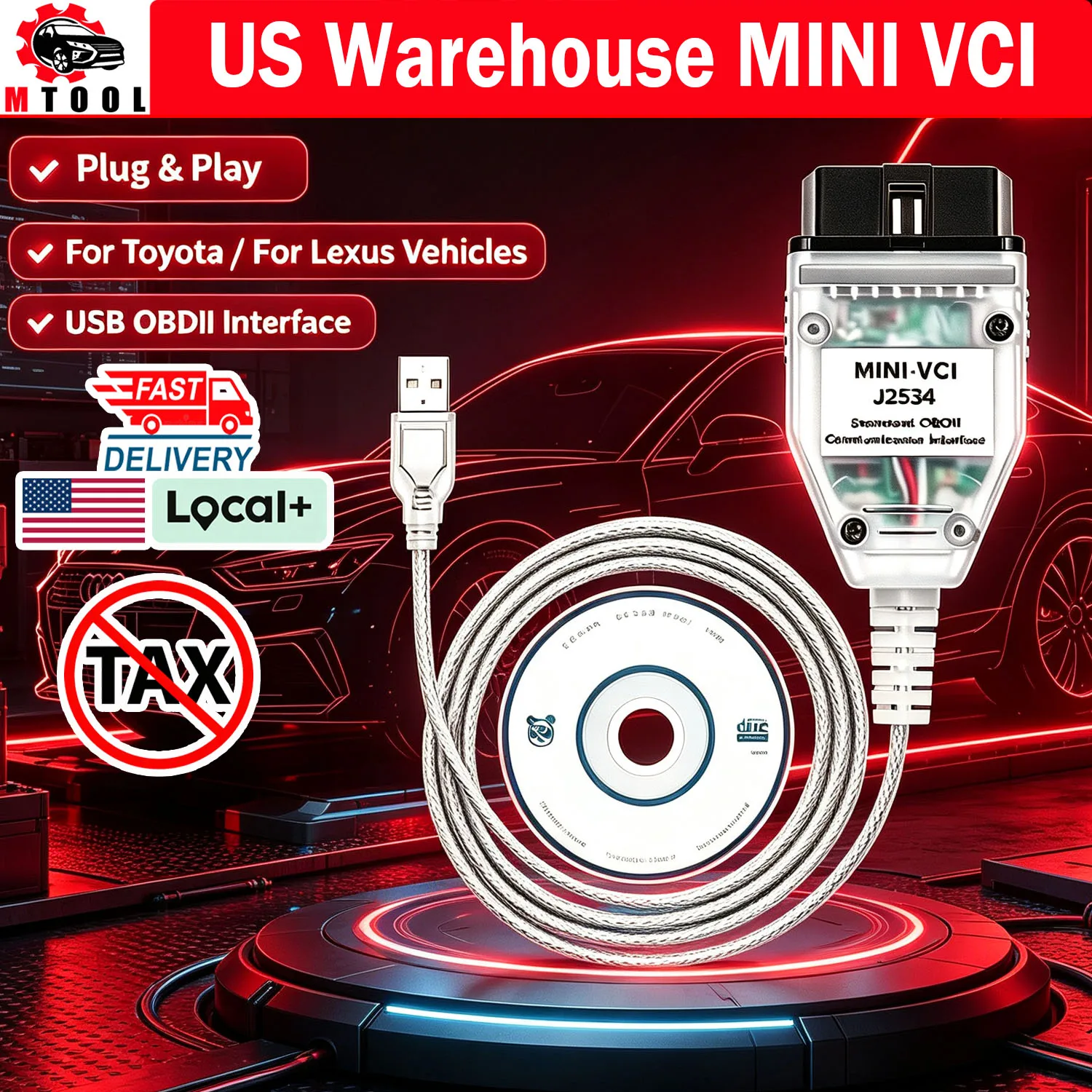 USA MINI VCI MINIVCI J2534 Tis Techstream Software V18.00.008 For Toyota OBD2 Diagnostic Cable With Software Link Till Year 2022
USA MINI VCI MINIVCI J2534 Tis Techstream Software V18.00.008 For Toyota OBD2 Diagnostic Cable With Software Link Till Year 2022