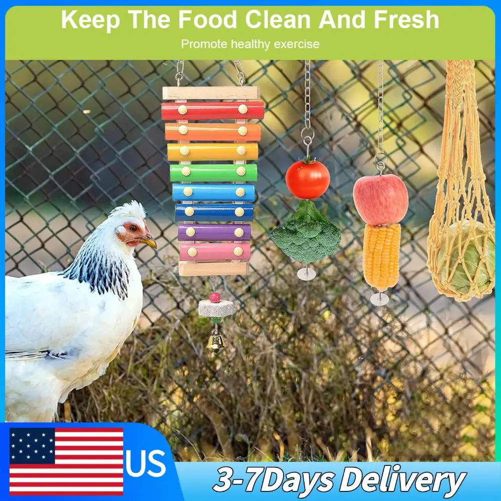 7PCS Chewing Foraging Toy with Wooden Hanging Feeder Chewing Training Toy Parrot Playing Training Toys Rooster Chick Toy
7PCS Chewing Foraging Toy with Wooden Hanging Feeder Chewing Training Toy Parrot Playing Training Toys Rooster Chick Toy
