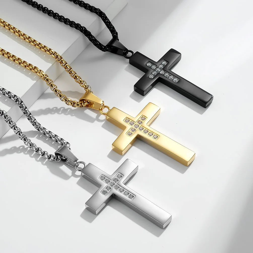 Diamond Cross Necklace For Men Women Stainless Steel Square Pearl Figaro Chain Fashion Jewelry Christ Gifts
Diamond Cross Necklace For Men Women Stainless Steel Square Pearl Figaro Chain Fashion Jewelry Christ Gifts