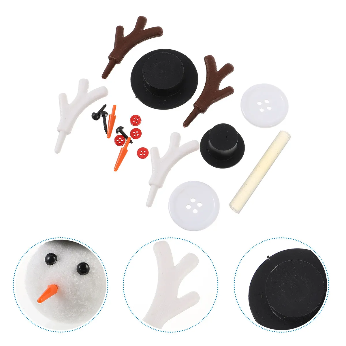 46pcs Snowman Diy Materials Kit Creative Desktop Ornament For Christmas Craft Family Activity Reusable Plastic Snowman
46pcs Snowman Diy Materials Kit Creative Desktop Ornament For Christmas Craft Family Activity Reusable Plastic Snowman