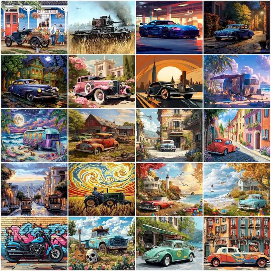 GATYZTORY Painting By Numbers On Canvas To Paint Car Scenery Color Markers Framed Wall Art Modern Decorative Paintings Acrylic
GATYZTORY Painting By Numbers On Canvas To Paint Car Scenery Color Markers Framed Wall Art Modern Decorative Paintings Acrylic