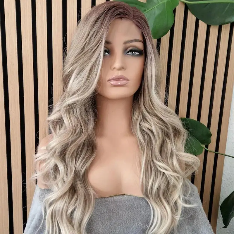 Brown Wig with Blonde Highlights Ombre Brown Roots 13x4 Lace Front Wigs Synthetic Fiber Pre Plucked 28 Inch Wavy for Women Party
Brown Wig with Blonde Highlights Ombre Brown Roots 13x4 Lace Front Wigs Synthetic Fiber Pre Plucked 28 Inch Wavy for Women Party