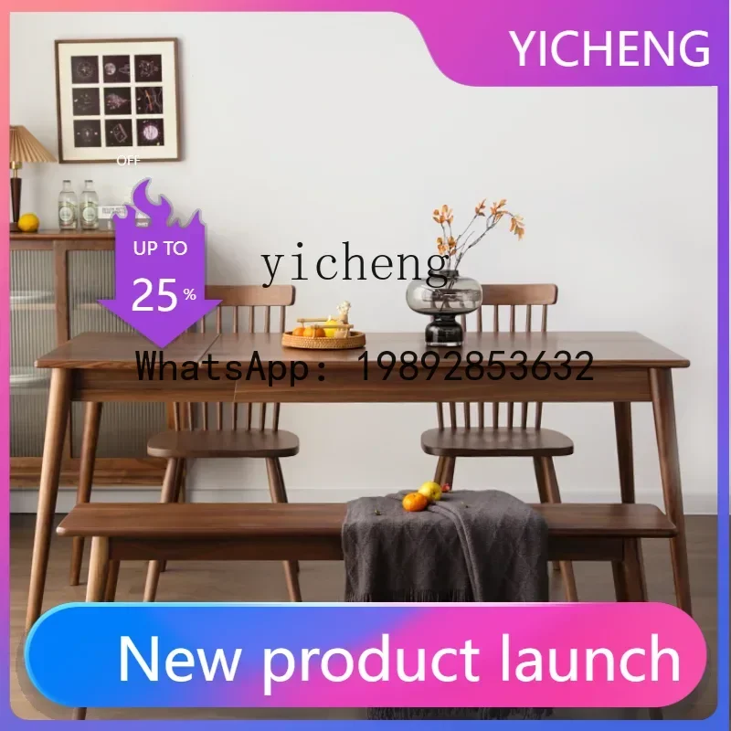 A2-7 Solid Wood Retractable Dining Table Household Minimalist Folding Dining Table Black Walnut Dining Tables and Chairs Set
A2-7 Solid Wood Retractable Dining Table Household Minimalist Folding Dining Table Black Walnut Dining Tables and Chairs Set