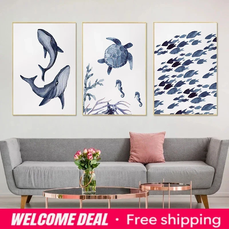 Nursery Ocean Animal Shark Turtle Dolphin Whale Fish Diamond Painting Wall Art Poster Print for Living Room Home Decor
Nursery Ocean Animal Shark Turtle Dolphin Whale Fish Diamond Painting Wall Art Poster Print for Living Room Home Decor