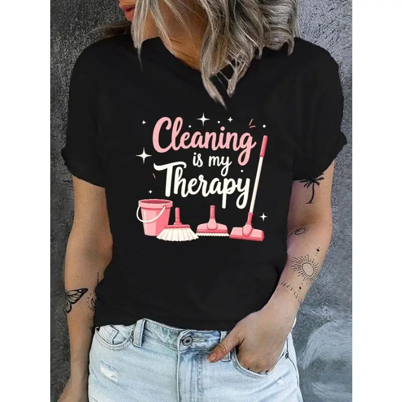 Women Cleaning Is My Therapy T-Shirt Funny Cleaner Graphic Tee Housekeeping Slogan Relaxation Home Helper Casual Top Gift
Women Cleaning Is My Therapy T-Shirt Funny Cleaner Graphic Tee Housekeeping Slogan Relaxation Home Helper Casual Top Gift