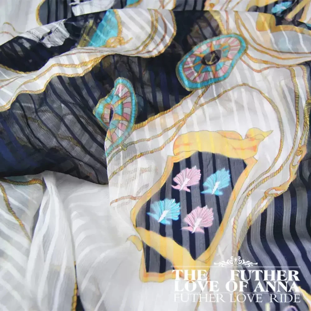 Nice Vintage Nautical Anchor Crest Printing High Quality Breathable Silk Crepe Stripe Fabric for Summer Women Dress Skirt Pants
Nice Vintage Nautical Anchor Crest Printing High Quality Breathable Silk Crepe Stripe Fabric for Summer Women Dress Skirt Pants