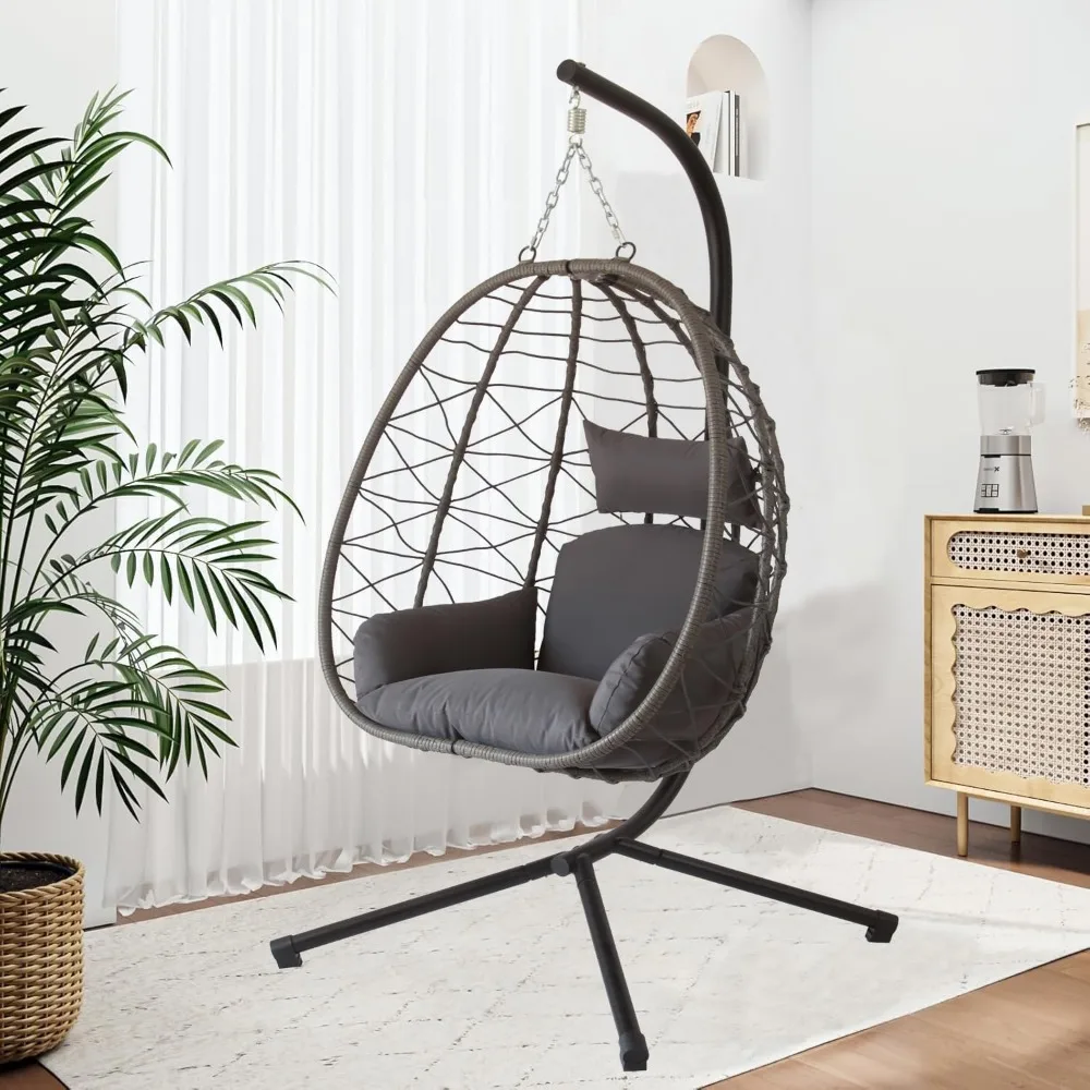 Egg Chair with Stand, Patio Wicker Hanging Swing Egg Chair Thickened, Galvanized Pipe Steel Frame and UV Resistant Cushion for B
Egg Chair with Stand, Patio Wicker Hanging Swing Egg Chair Thickened, Galvanized Pipe Steel Frame and UV Resistant Cushion for B