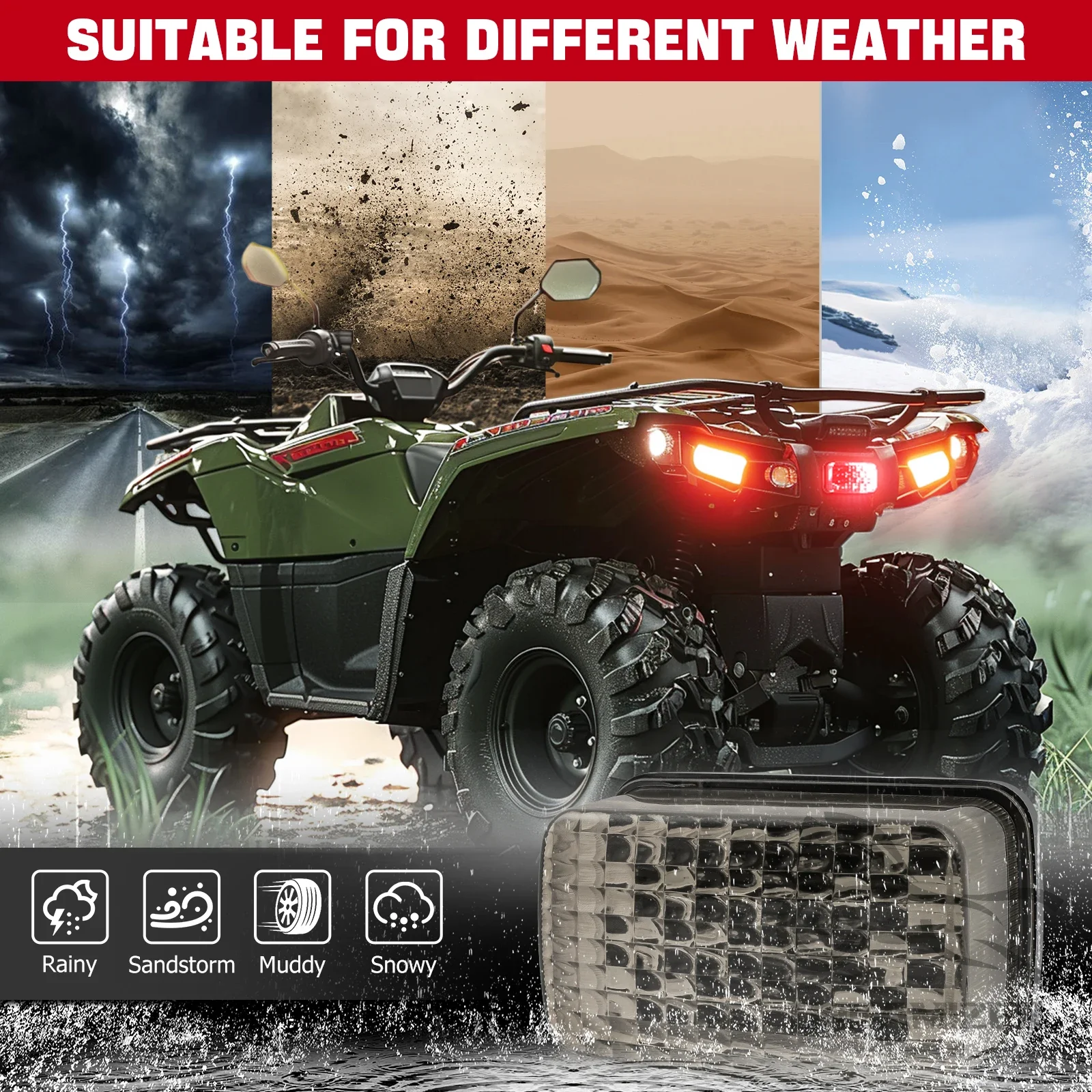 Motorcycle LED Tail Lamp Rear Brake Tail Light For Yamaha Grizzly Viking ATV UTV off-road Modification LED Brake And Tail Lights
Motorcycle LED Tail Lamp Rear Brake Tail Light For Yamaha Grizzly Viking ATV UTV off-road Modification LED Brake And Tail Lights