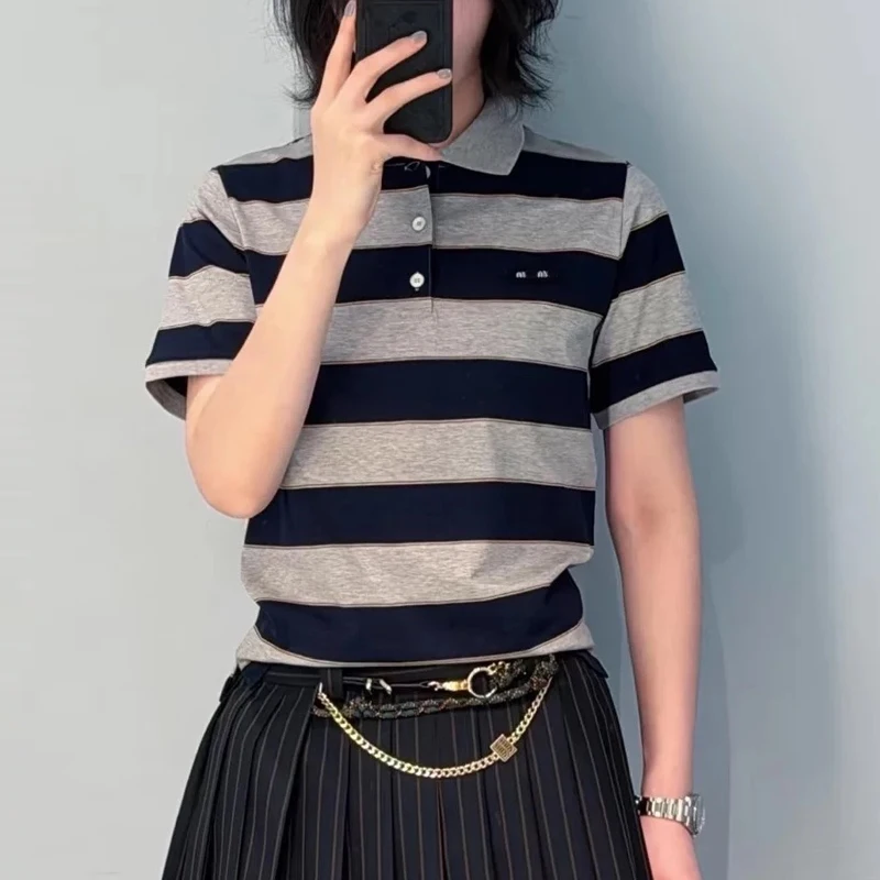 2026 Spring New Women's Wool Knitted Shirt Short Sleeve Turn-down Collar Striped Color Block Casual Style Breathable
2026 Spring New Women's Wool Knitted Shirt Short Sleeve Turn-down Collar Striped Color Block Casual Style Breathable
