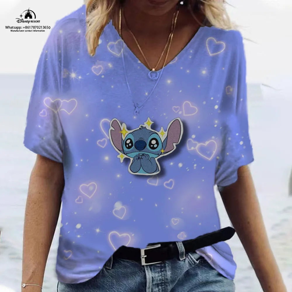 Fashion new summer Lilo and Stitch Harajuku V-neck short-sleeved pullover T-shirt 3D printing street casual T-shirt ins
Fashion new summer Lilo and Stitch Harajuku V-neck short-sleeved pullover T-shirt 3D printing street casual T-shirt ins