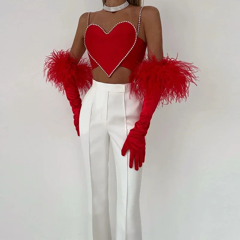 INS Heart Shaped Diamond Studded Vest Sexy Crop Top With Exposed Navel Strapless Design Ladies' Party Dance Club Short T Shirt
INS Heart Shaped Diamond Studded Vest Sexy Crop Top With Exposed Navel Strapless Design Ladies' Party Dance Club Short T Shirt