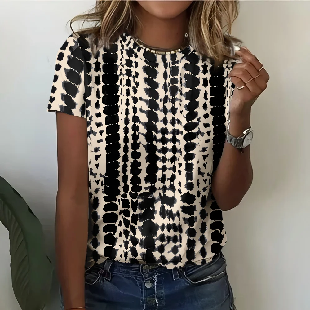 Women's Abstract Black And Beige Geometric Printed T-shirt Modern Casual Fashion Trendy Style Summer Short Sleeve
Women's Abstract Black And Beige Geometric Printed T-shirt Modern Casual Fashion Trendy Style Summer Short Sleeve