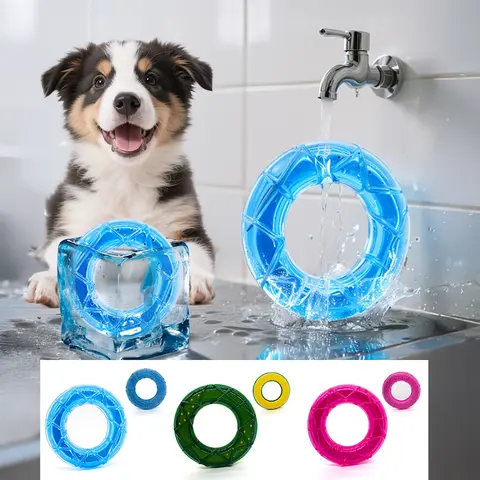 Summer Dog Toy Bite Resistant Pet Cooling Chew Toy Waterable Puppy Toothbrush Teeth Cleaning Toy Dog Frozen Molar Toy
