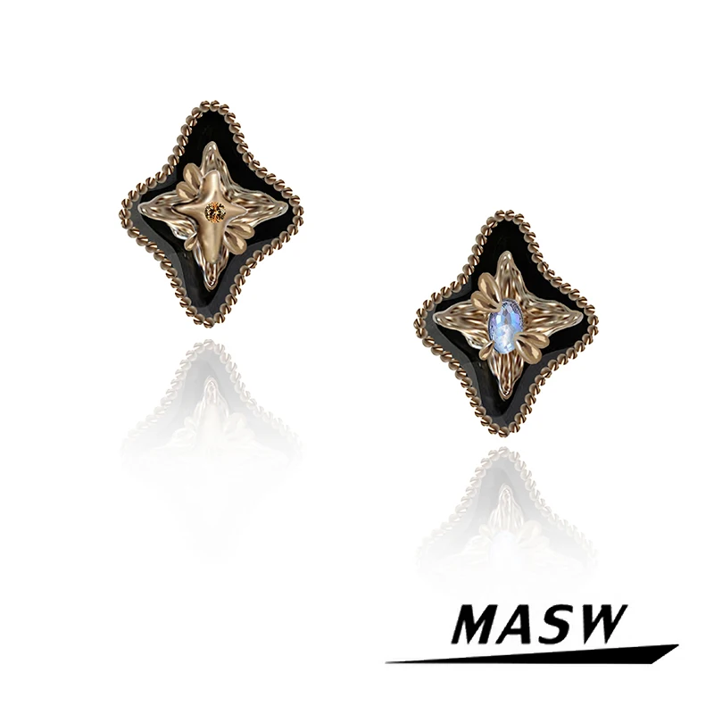 MASW Original Design Fashion Jewelry Senior Sense Two Color Star Stud Earrings For Women Girl Party Wedding Gift Hot Sale
MASW Original Design Fashion Jewelry Senior Sense Two Color Star Stud Earrings For Women Girl Party Wedding Gift Hot Sale