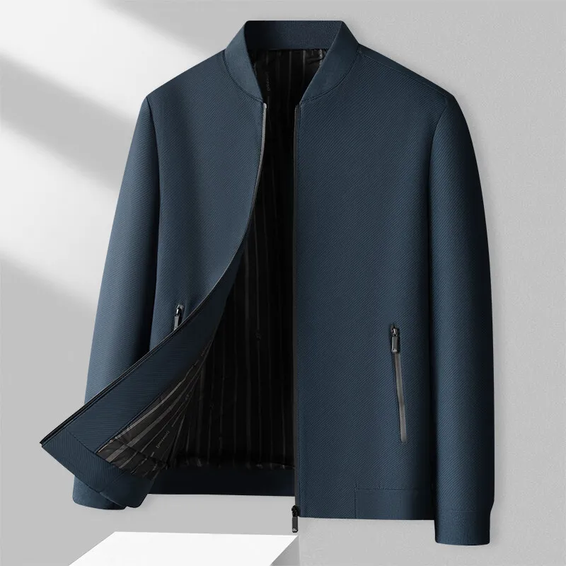 Spring Autumn Men Jacket Elegant Mid-aged Men's Lapel Jacket with Zipper Closure Pockets for Formal Business Casual Wear
Spring Autumn Men Jacket Elegant Mid-aged Men's Lapel Jacket with Zipper Closure Pockets for Formal Business Casual Wear