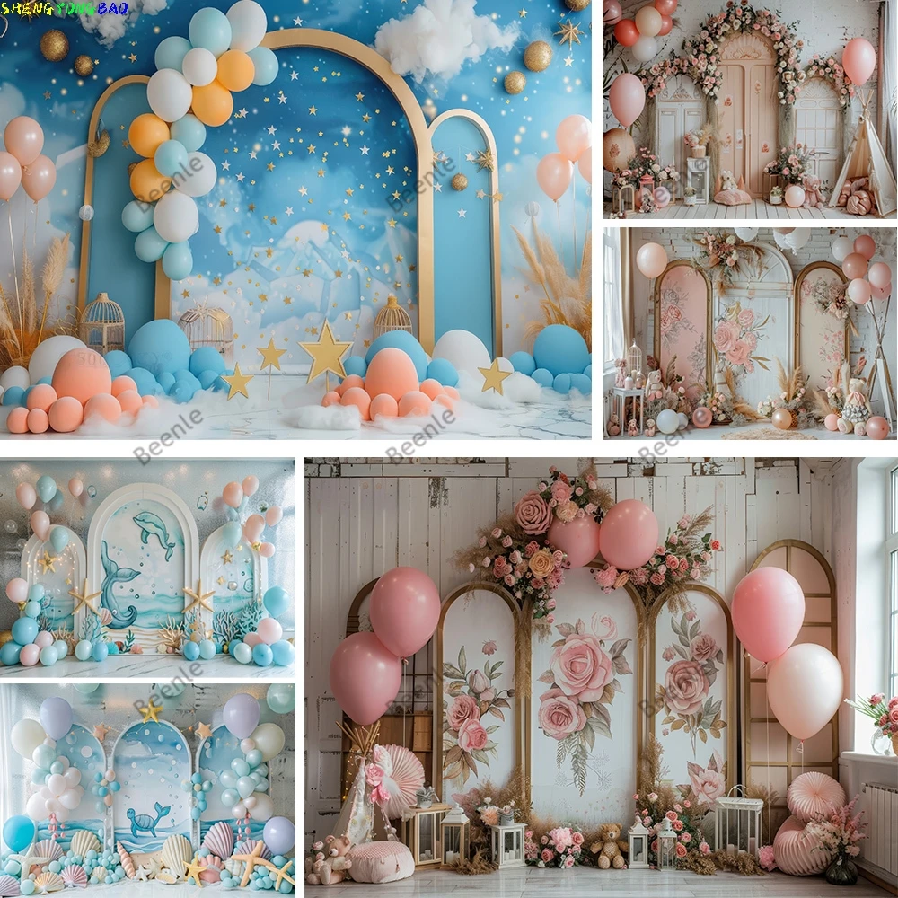Newborn Baby First Birthday Backdrop Photography Balloons Foral Boys Girls Birthday Party Decor Background Photobooth Props
Newborn Baby First Birthday Backdrop Photography Balloons Foral Boys Girls Birthday Party Decor Background Photobooth Props