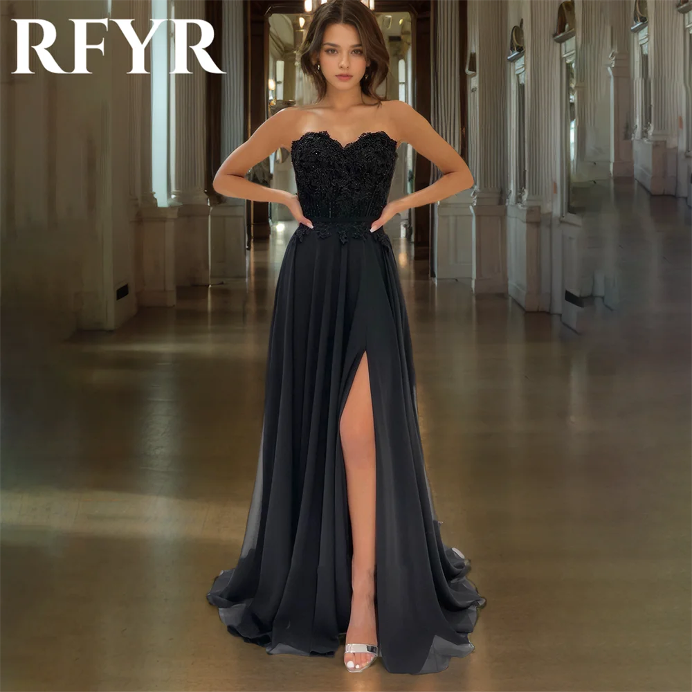 RFYR A Line Evening Dresses Strapless Sexy Prom Dress Sweetheart Appliques Sweep Train Formal Occasion Dresses Customized
RFYR A Line Evening Dresses Strapless Sexy Prom Dress Sweetheart Appliques Sweep Train Formal Occasion Dresses Customized
