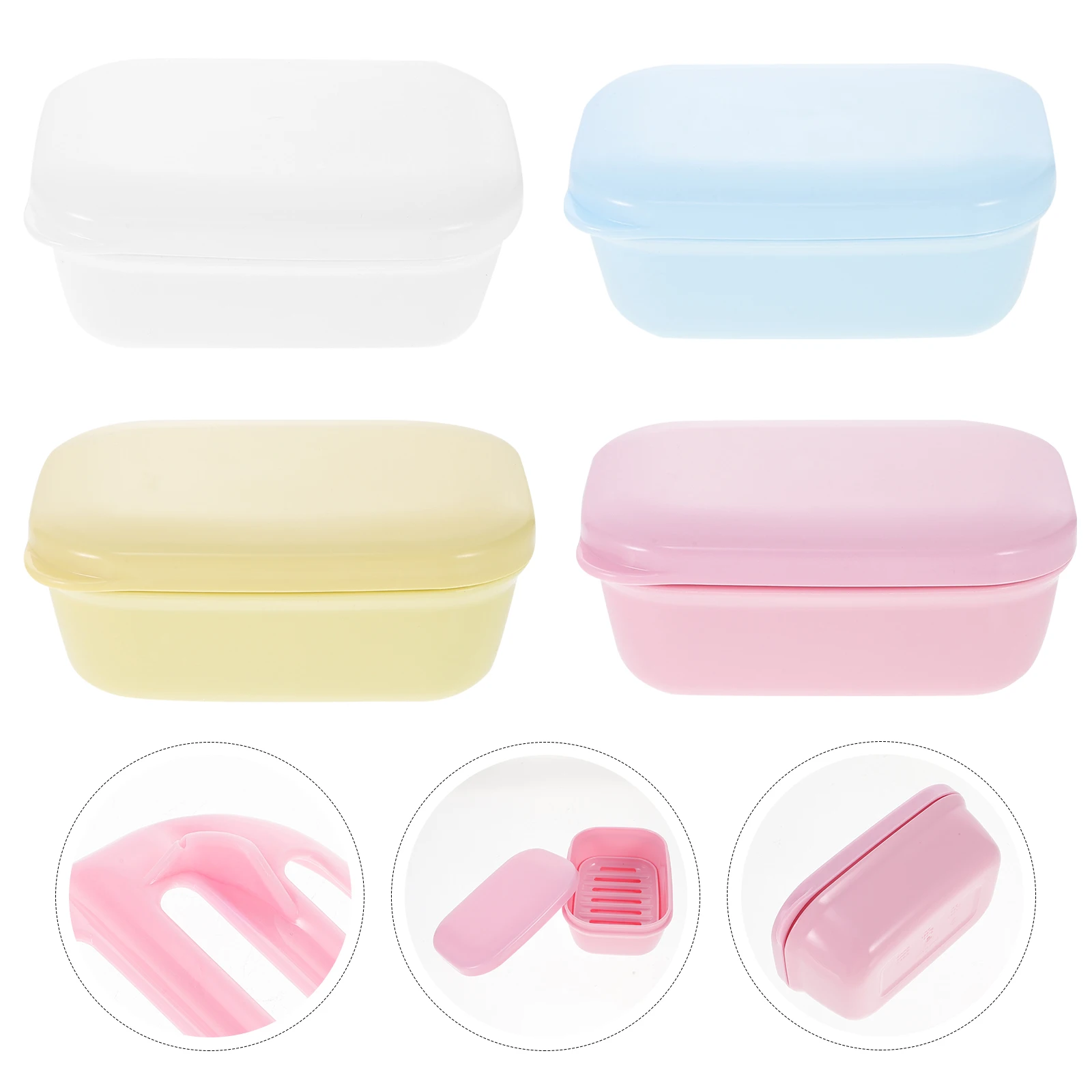 4Pcs Portable Soap Box Double Layer Soap Dish Lid Drain Container for Bathroom Kitchen Shower Countertop
4Pcs Portable Soap Box Double Layer Soap Dish Lid Drain Container for Bathroom Kitchen Shower Countertop