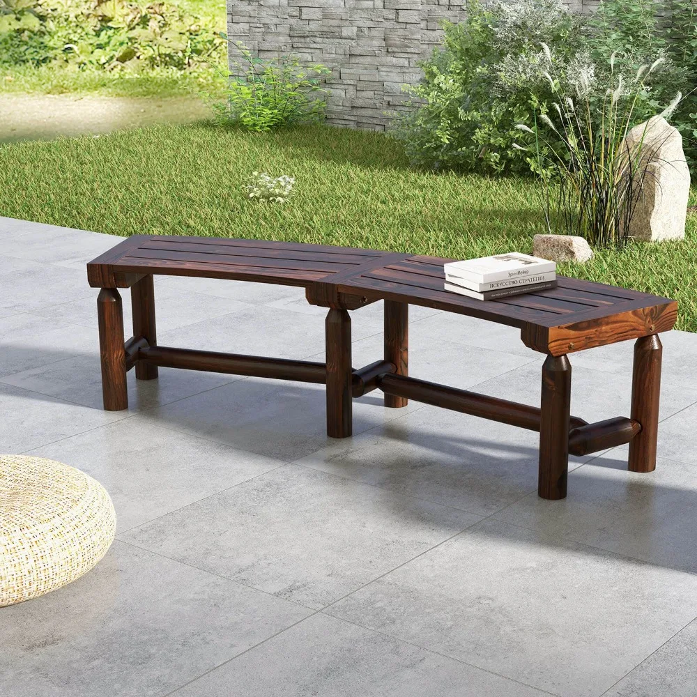 Patio Curved Bench Carbonized Wood Dining Bench for Round Table 710 LBS Max Load
Patio Curved Bench Carbonized Wood Dining Bench for Round Table 710 LBS Max Load