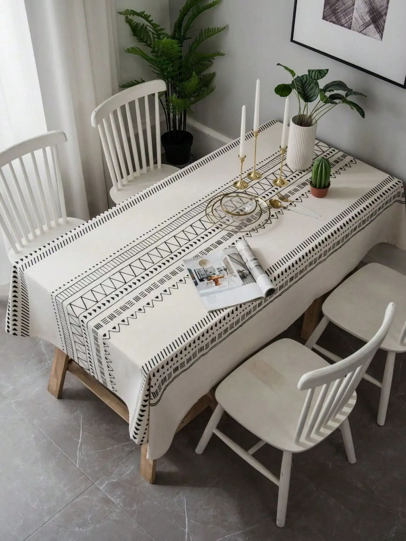 Geometric Hemmed Tablecloth with Bohemian-Style Polyester Fiber for Kitchen Dining Room Picnic and Wedding Party Home Decoration
Geometric Hemmed Tablecloth with Bohemian-Style Polyester Fiber for Kitchen Dining Room Picnic and Wedding Party Home Decoration