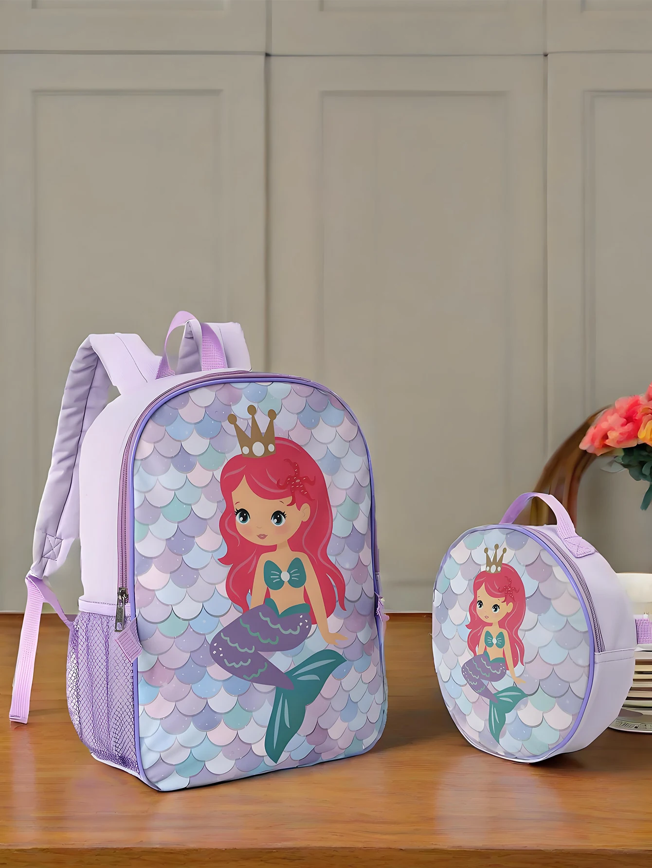 Mermaid Patterned Large Capacity Insulated Lunch Bag Set Reusable Temperature Control Shoulder Bag for Picnics And School
Mermaid Patterned Large Capacity Insulated Lunch Bag Set Reusable Temperature Control Shoulder Bag for Picnics And School