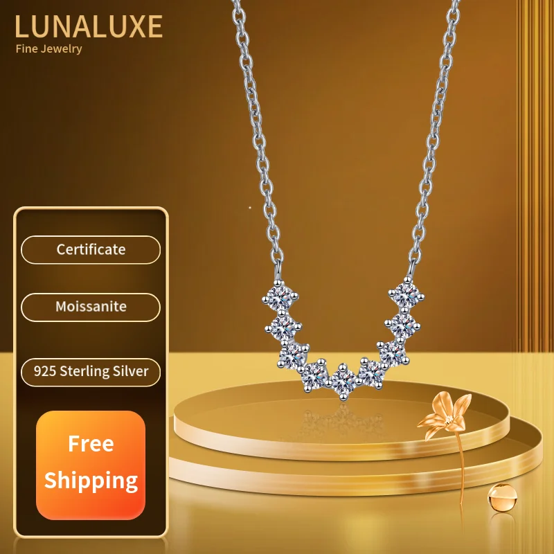LUNALUXE Moissanite Pendant VVS1 D Color S925 Sterling Silver Women's Necklaces Plated With PT950 Luxury Women Jewelry
LUNALUXE Moissanite Pendant VVS1 D Color S925 Sterling Silver Women's Necklaces Plated With PT950 Luxury Women Jewelry