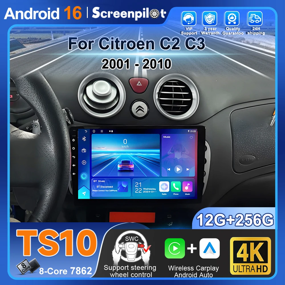 For Citroen C2 C3 2001 2002 2003 - 2010 Android 16 Auto Radio Stereo Multimidia Player Gps Navigation Carplay Dvr Touch Screen
For Citroen C2 C3 2001 2002 2003 - 2010 Android 16 Auto Radio Stereo Multimidia Player Gps Navigation Carplay Dvr Touch Screen