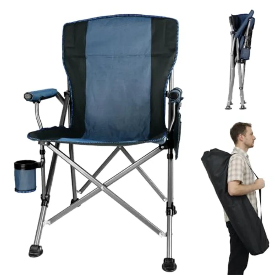 Folding Camping Chair with Cup Holder and Storage Bag, Heavy Duty Support 400 LBS, Collapsible Portable Camping Chair for Outdo
Folding Camping Chair with Cup Holder and Storage Bag, Heavy Duty Support 400 LBS, Collapsible Portable Camping Chair for Outdo