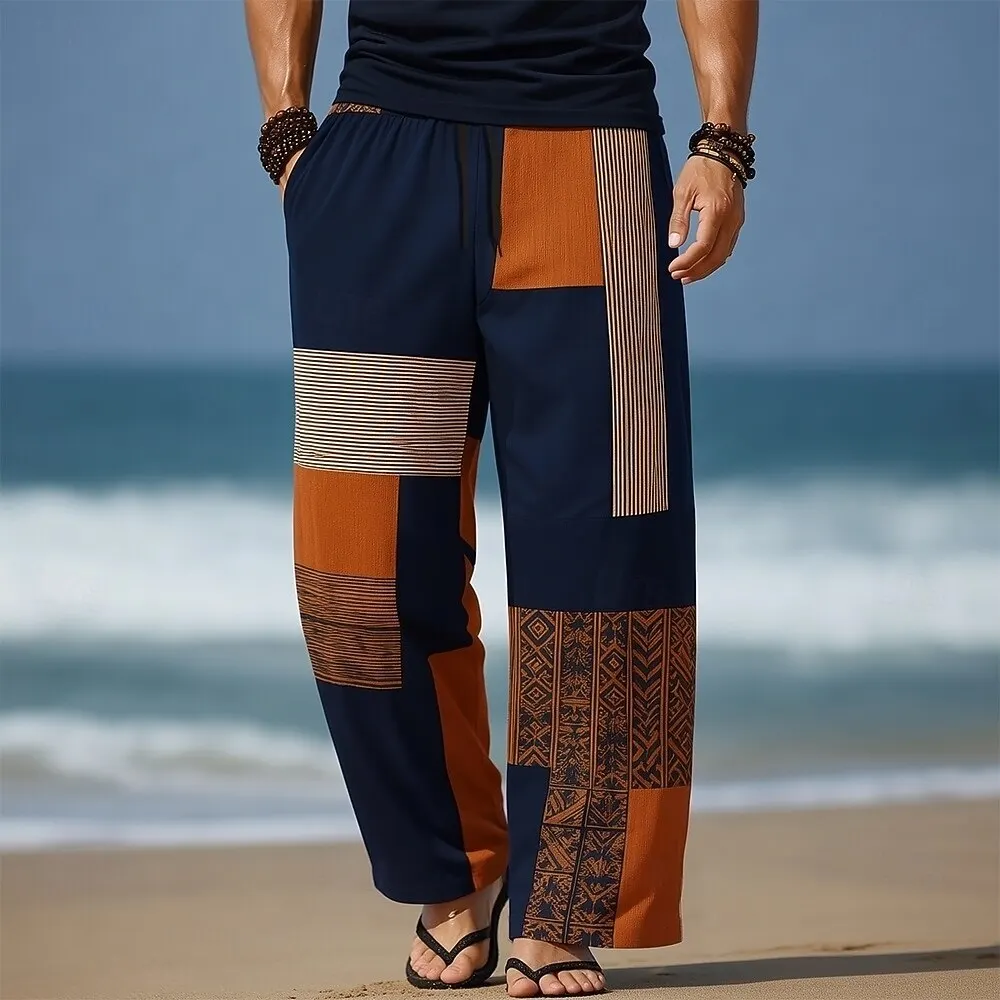 Men's 3D Geometric Color Block Patchwork Casual Pants, Baggy Mid Waist Vintage, Elastic Drawstring Waist, 2026 Spring Summer
Men's 3D Geometric Color Block Patchwork Casual Pants, Baggy Mid Waist Vintage, Elastic Drawstring Waist, 2026 Spring Summer