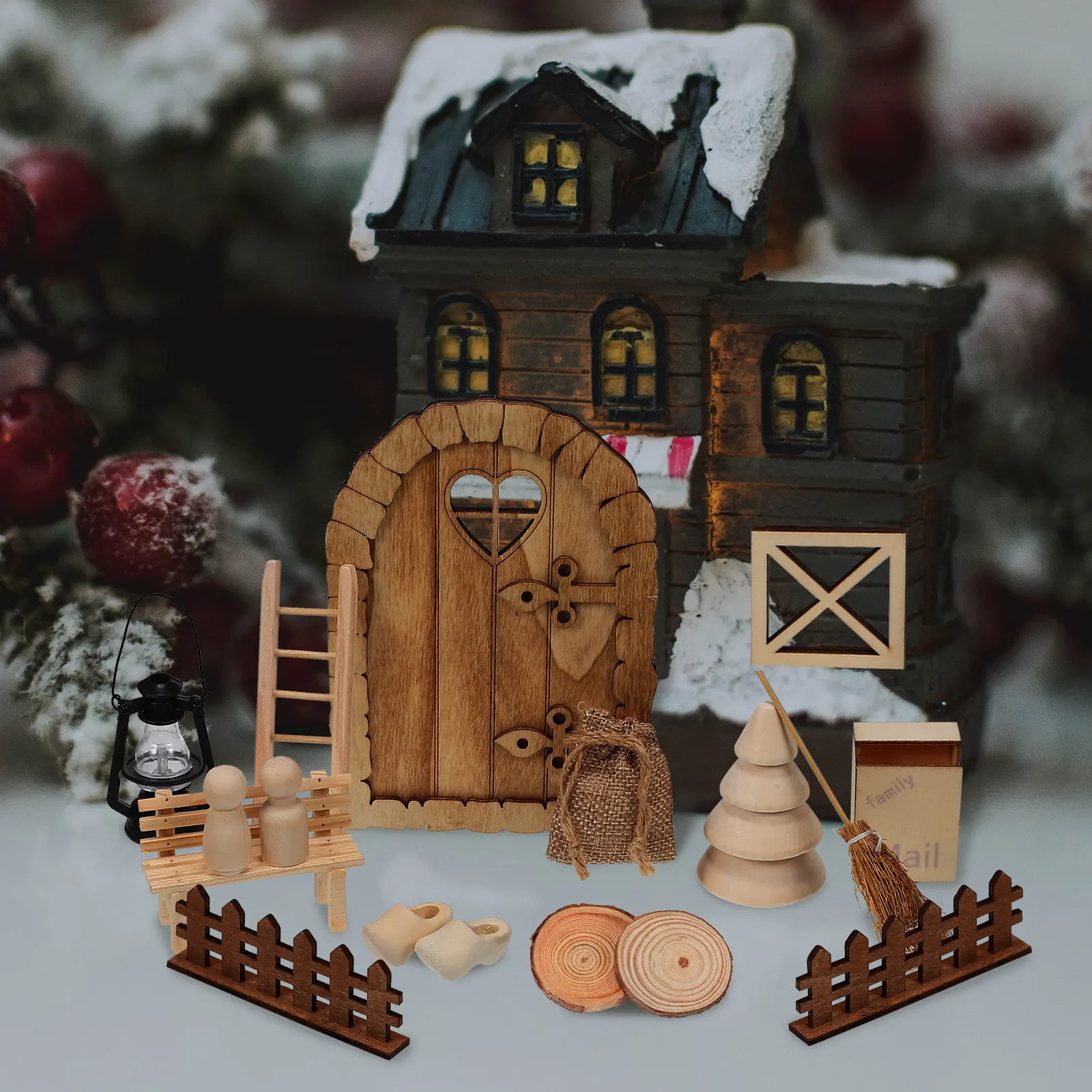 1Set Christmas Miniature House Stylish Wooden Accessories Window Fence Furniture Craft Supplies Miniatures Decor
1Set Christmas Miniature House Stylish Wooden Accessories Window Fence Furniture Craft Supplies Miniatures Decor