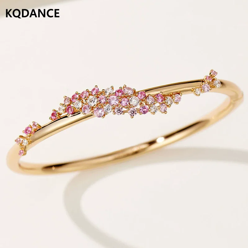 KQDANCE Luxury Syenthetic Zircon High Carbon Daimond Romantic Pink Flower Designed Bangle 925 Silver Party Jewelry
KQDANCE Luxury Syenthetic Zircon High Carbon Daimond Romantic Pink Flower Designed Bangle 925 Silver Party Jewelry
