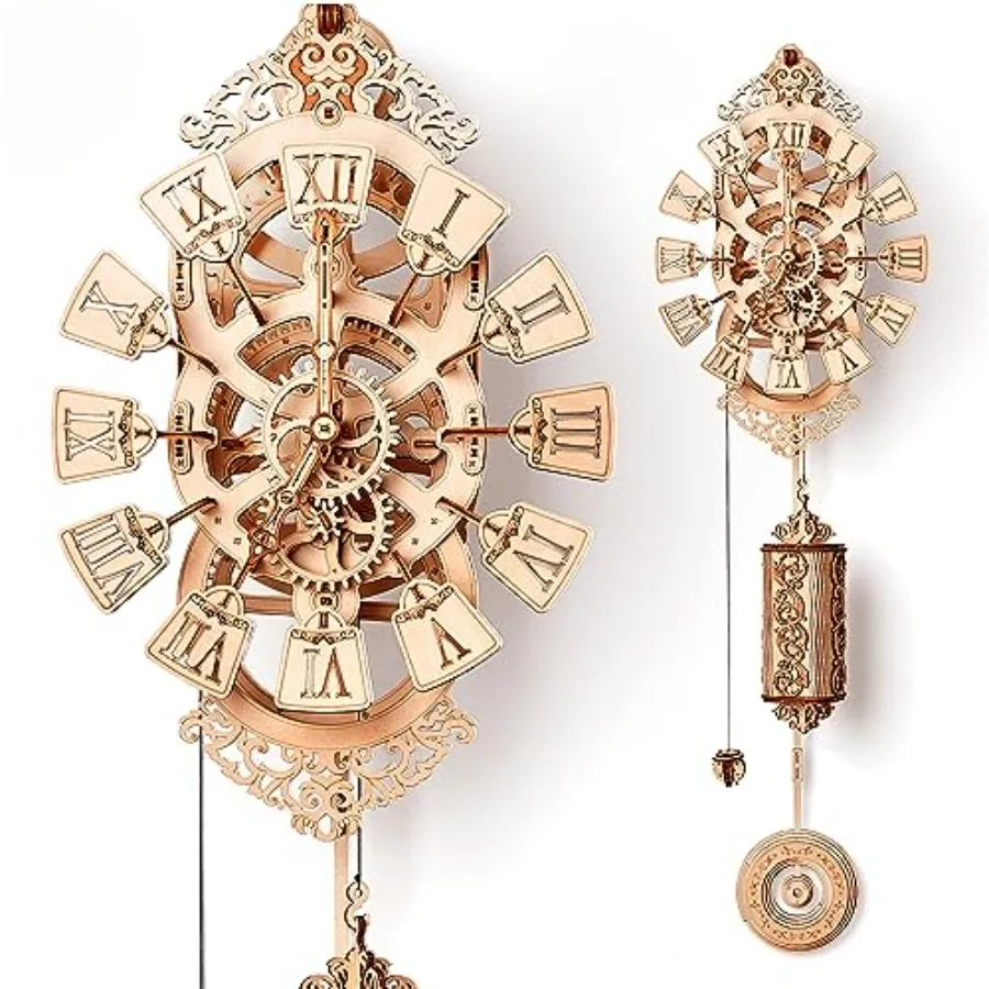 Pendulum Wall Clock Kit Wooden 3D Puzzles for Adults to Build - 3D Wall Clock Mechanical Model - 42x12 in - Engineering DIY Pro
Pendulum Wall Clock Kit Wooden 3D Puzzles for Adults to Build - 3D Wall Clock Mechanical Model - 42x12 in - Engineering DIY Pro