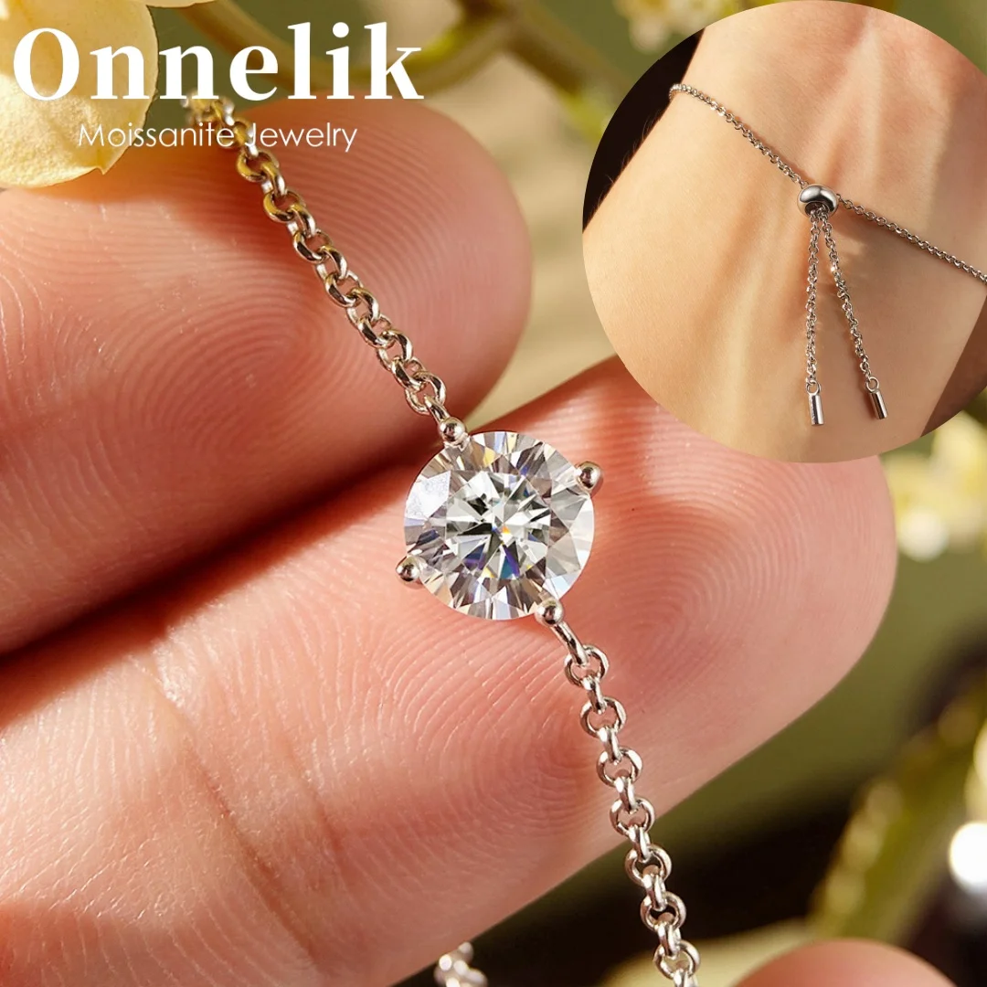 Onnelik All 6.5mm/1ct D VVS1 Moissanite Adjustable Bracelet 100% 925 Sterling Silver for Women Wedding Party Fine Jewelry Gift
Onnelik All 6.5mm/1ct D VVS1 Moissanite Adjustable Bracelet 100% 925 Sterling Silver for Women Wedding Party Fine Jewelry Gift