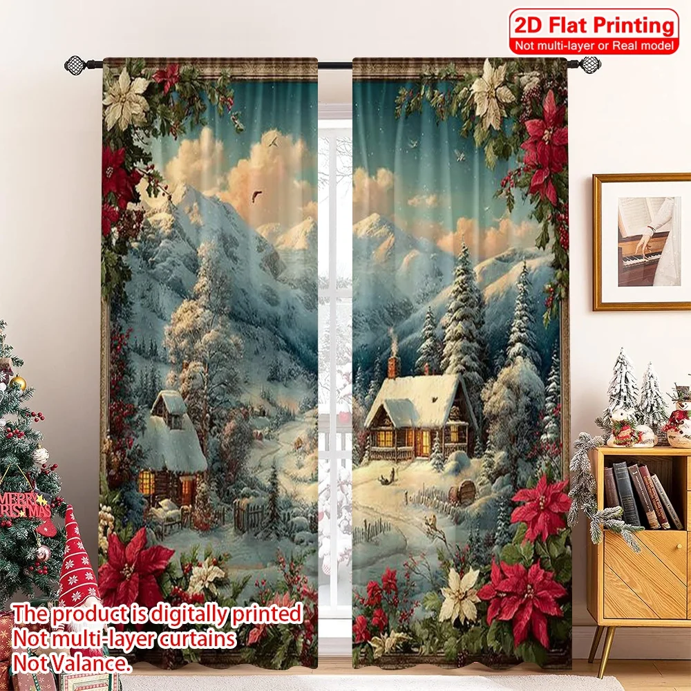 2pcs 2D flat printing Merry Christmas Scene Curtains cabin Christmas Versatile 100% Polyester Without Electricity Holiday
2pcs 2D flat printing Merry Christmas Scene Curtains cabin Christmas Versatile 100% Polyester Without Electricity Holiday